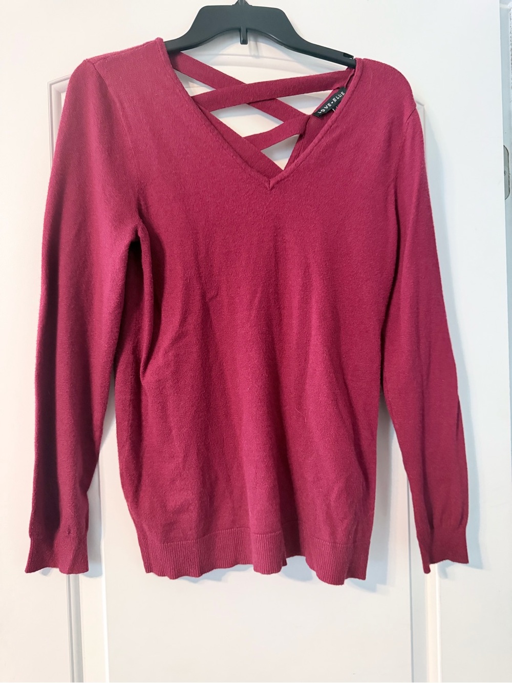 Stylish Crisscross V-Neck Sweater - Pink